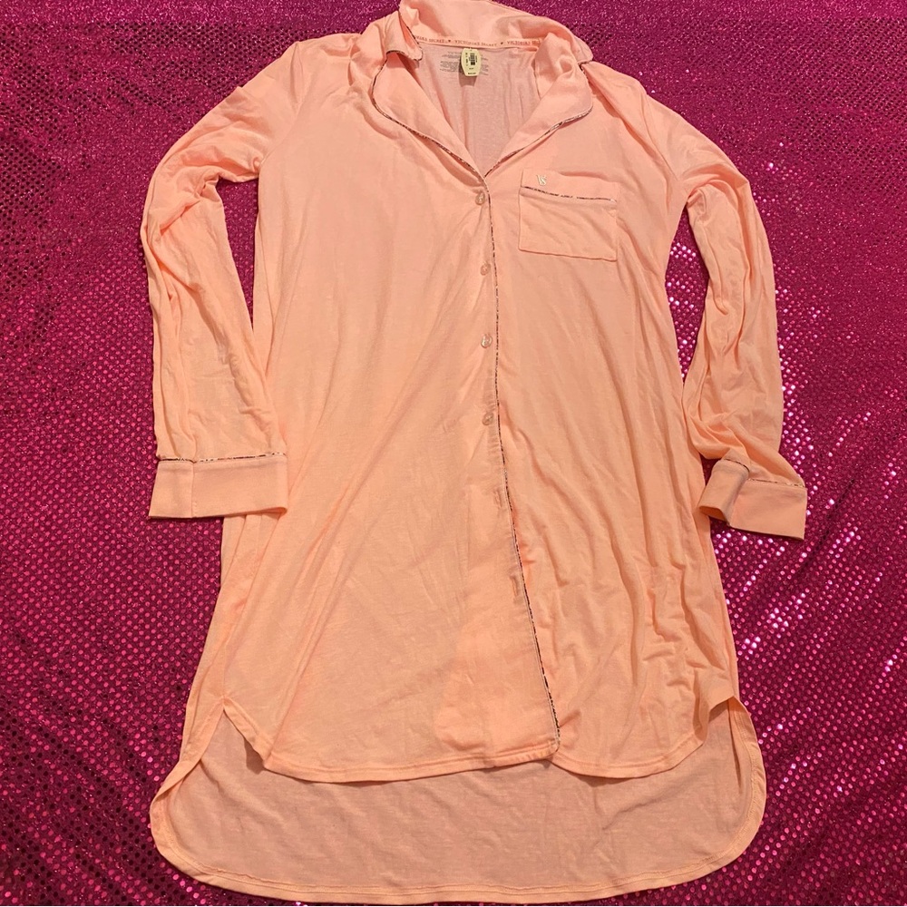 victoria’s secret light pink long sleeve slip dress